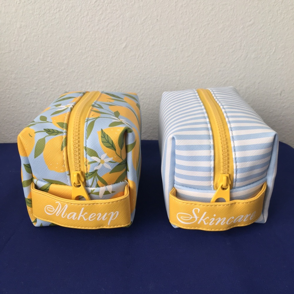 Lemon and Stripe Travel Cosmetic Bag Set - Picture 9 of 16